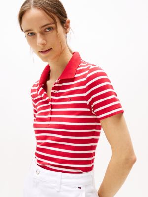 multi 1985 collection slim fit polo shirt for women tommy hilfiger