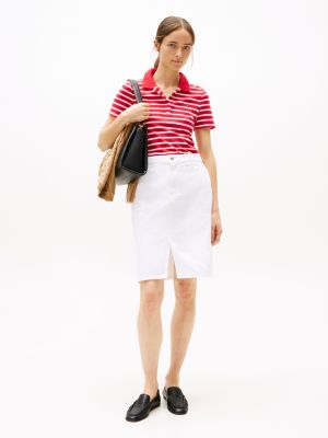 multi 1985 collection slim fit polo shirt for women tommy hilfiger