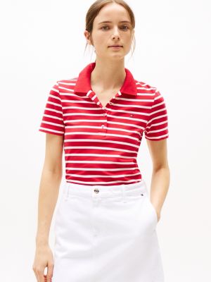 multi 1985 collection slim fit polo shirt for women tommy hilfiger