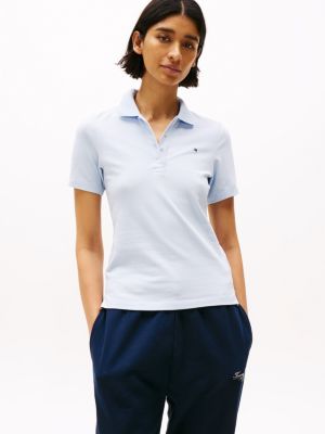 blue 1985 collection slim fit polo met geborduurde vlag voor dames - tommy hilfiger