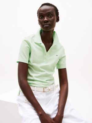 polo 1985 collection de corte slim verde de mujeres tommy hilfiger