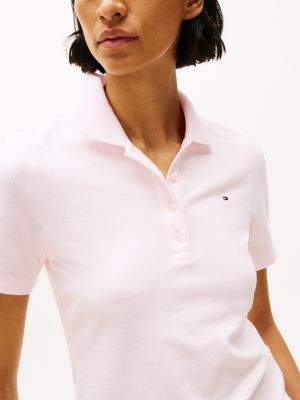 rosa 1985 collection slim fit poloshirt für damen - tommy hilfiger