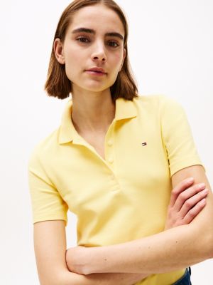 gelb 1985 collection slim fit poloshirt für damen - tommy hilfiger