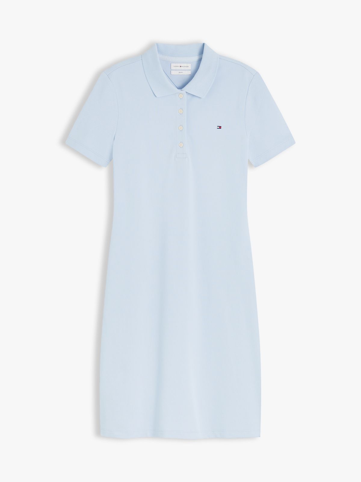 1985 Slim Pique Mini Polo Dress — Blue