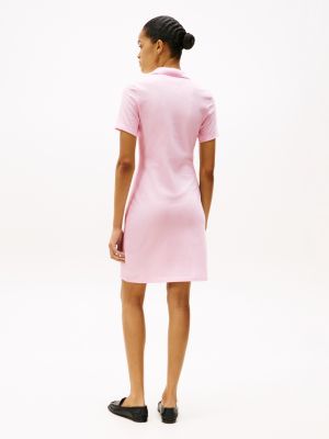 pink 1985 collection mini polo dress for women tommy hilfiger