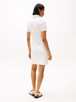 robe polo courte 1985 collection blanc pour femmes tommy hilfiger