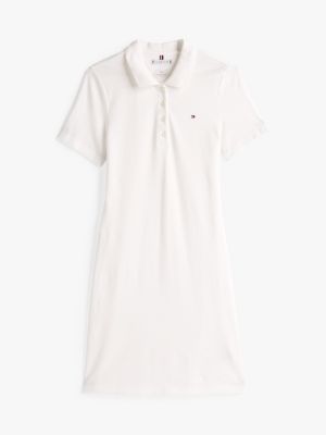 robe polo courte 1985 collection blanc pour femmes tommy hilfiger