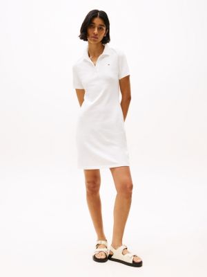 white 1985 collection mini polo dress for women tommy hilfiger