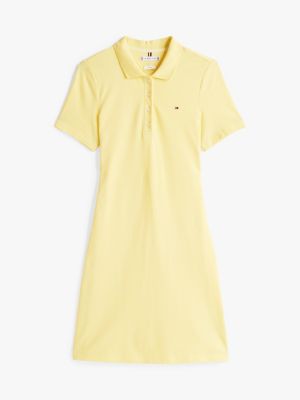 robe polo courte 1985 collection jaune pour femmes tommy hilfiger