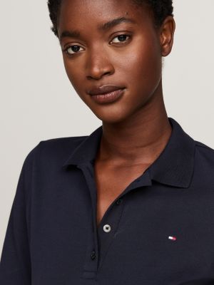 robe polo courte moulante bleu pour femmes tommy hilfiger