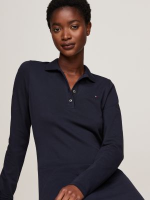 robe polo courte moulante bleu pour femmes tommy hilfiger