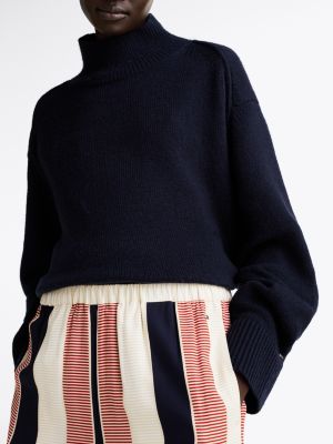 beżowy spodnie o luźnym kroju dla kobiety - tommy hilfiger