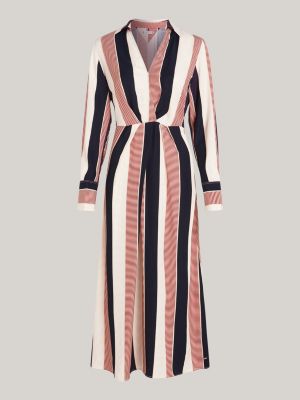 white global stripe maxi dress for women tommy hilfiger