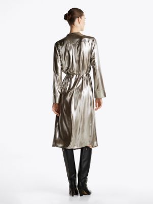 gold th x festive midi party dress for women tommy hilfiger