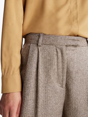 beige th x festive relaxed fit hose mit metallic-finish für damen - tommy hilfiger