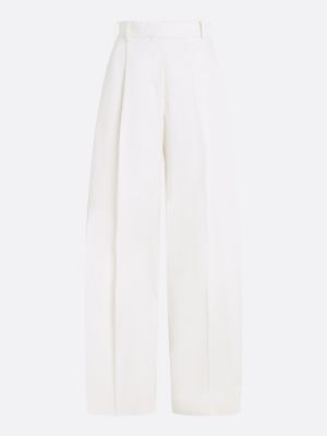 white crest pressed wide leg chinos for women tommy hilfiger