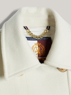 beige crest peacoat with cashmere for women tommy hilfiger