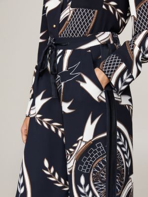 blau relaxed fit hose mit wappen-print für damen - tommy hilfiger