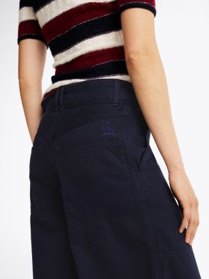 vaqueros carpenter con pernera acampanada azul de mujeres tommy hilfiger