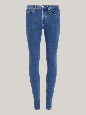 jeans como skinny fit a vita media blu da donne tommy hilfiger