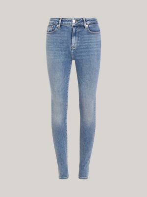 blue curve harlem high rise ultra skinny jeans for women tommy hilfiger