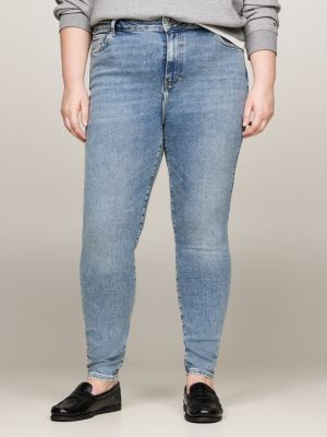 blue curve harlem high rise ultra skinny jeans for women tommy hilfiger