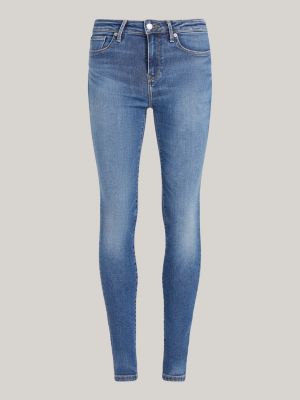 blue curve harlem high rise ultra skinny jeans for women tommy hilfiger