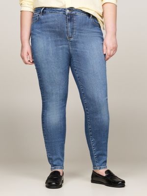 blue curve harlem high rise ultra skinny jeans for women tommy hilfiger