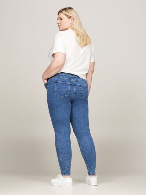 Jean ultra skinny Harlem Curve taille haute Bleu Tommy Hilfiger