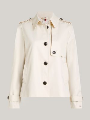 Curve Single Breasted Short Trench Coat