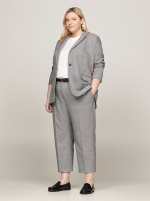 pantalón curve de cuadros príncipe de gales gris de mujeres tommy hilfiger