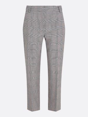 pantalón curve de cuadros príncipe de gales gris de mujeres tommy hilfiger