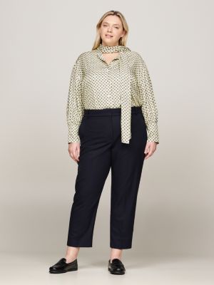 geel curve relaxed blouse met foulardprint voor dames - tommy hilfiger