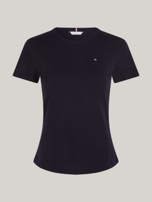 camiseta curve 1985 collection de rayas azul de mujeres tommy hilfiger