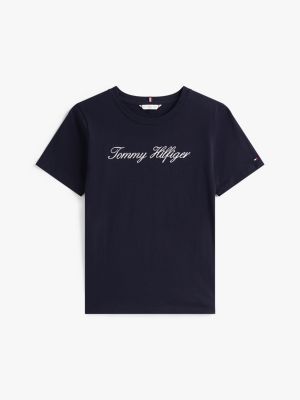 blue logo t-shirt for women tommy hilfiger