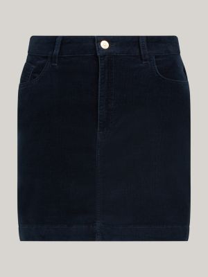 blauw corduroy minirok voor dames - tommy hilfiger