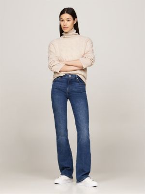 jeans a campana e vita media blu da donne tommy hilfiger