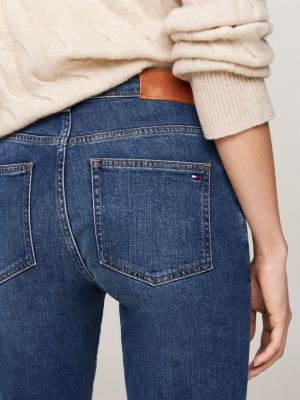 blue mid rise bootcut jeans for women tommy hilfiger