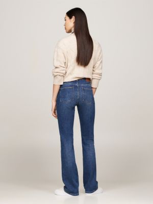 blue mid rise bootcut jeans for women tommy hilfiger