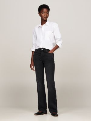 vaqueros bootcut de talle medio negros negro de mujeres tommy hilfiger