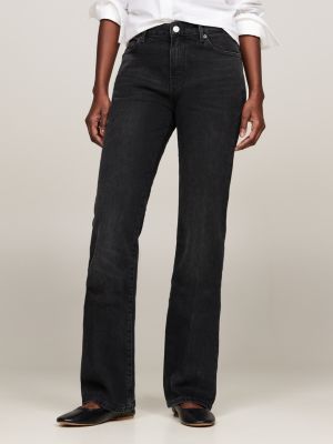 vaqueros bootcut de talle medio negros black de mujeres tommy hilfiger