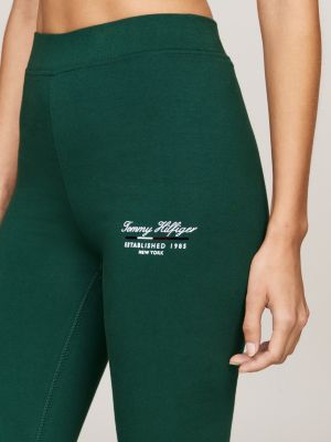 green sport mid rise leggings for women tommy hilfiger