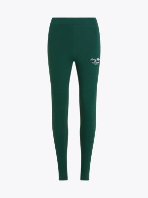 green sport mid rise leggings for women tommy hilfiger