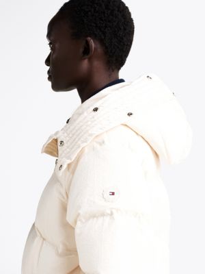 Shimmer Finish Down Coat White Tommy Hilfiger