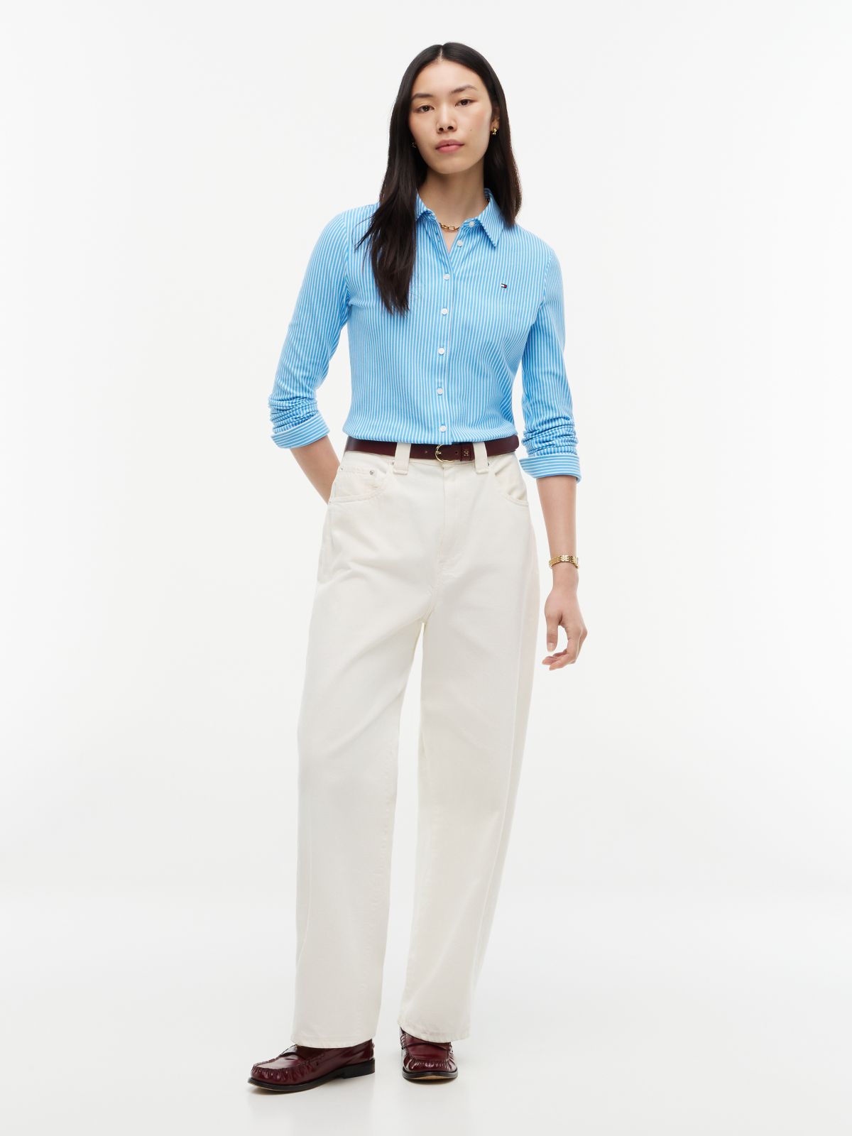 1985 Slim Fit Pique Shirt — Blue