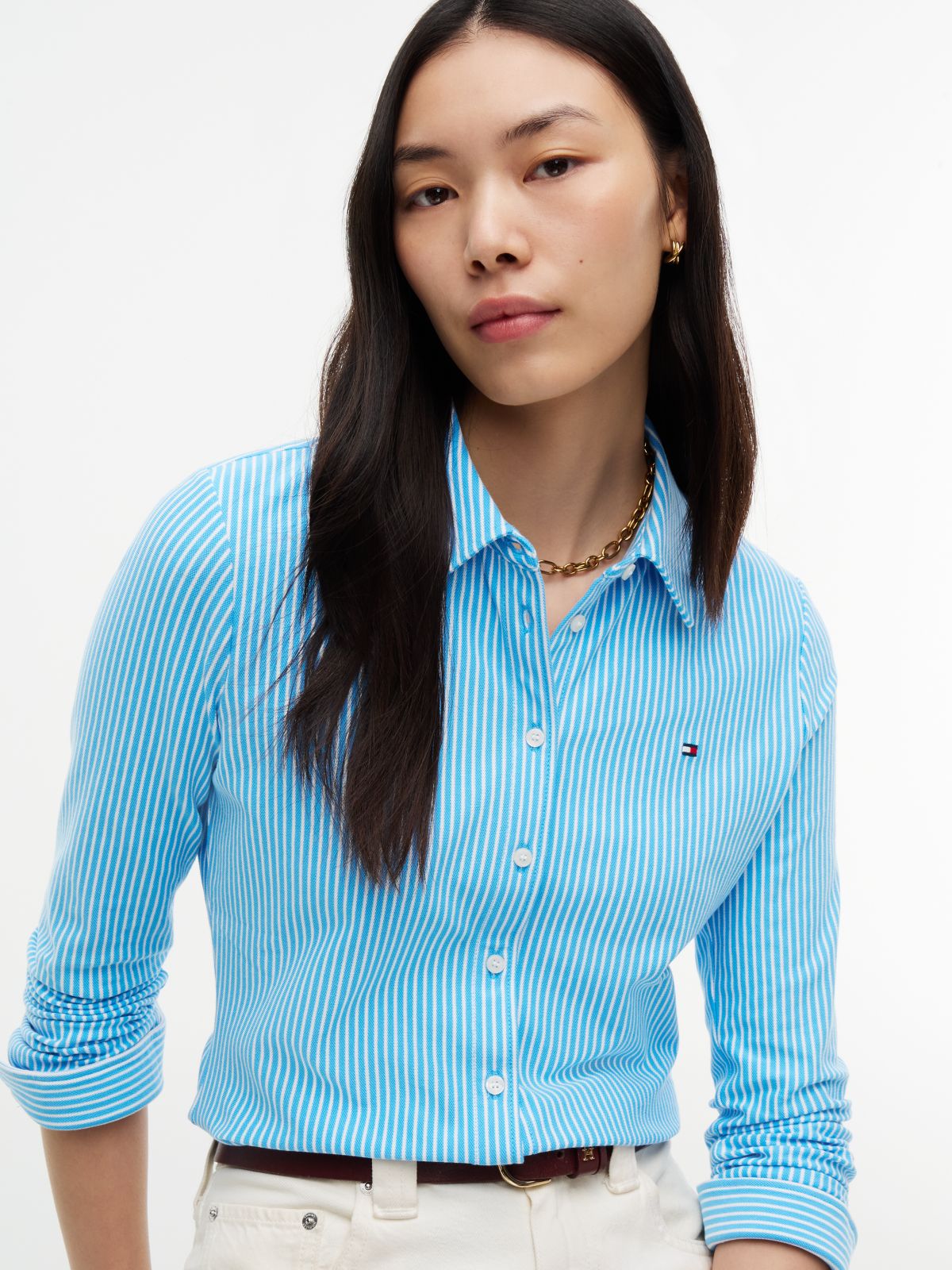 1985 Slim Fit Pique Shirt — Blue