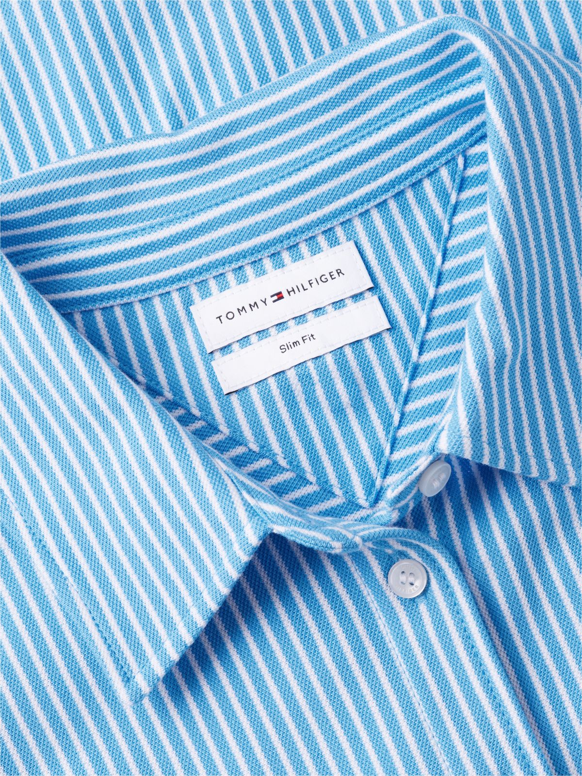 1985 Slim Fit Pique Shirt — Blue
