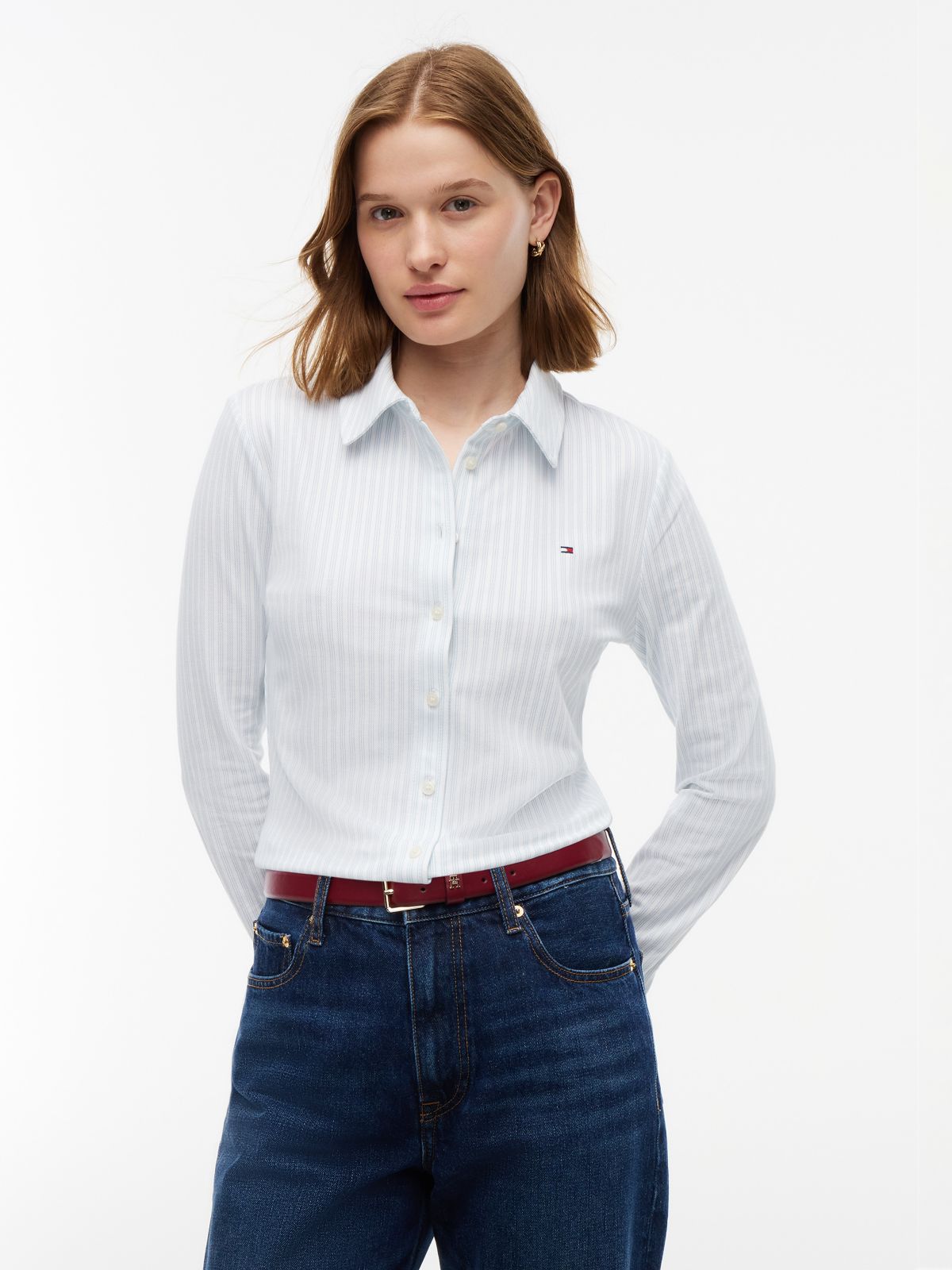 1985 Slim Fit Pique Shirt — White