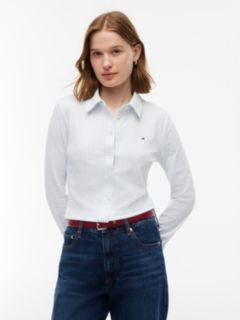 1985 Slim Fit Pique Shirt — White 1