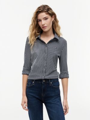 blue 1985 slim fit pique shirt for women tommy hilfiger